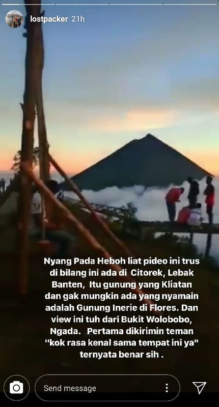 Screenshot Instagram Story @lostpacker soal video yang viral di medsos.