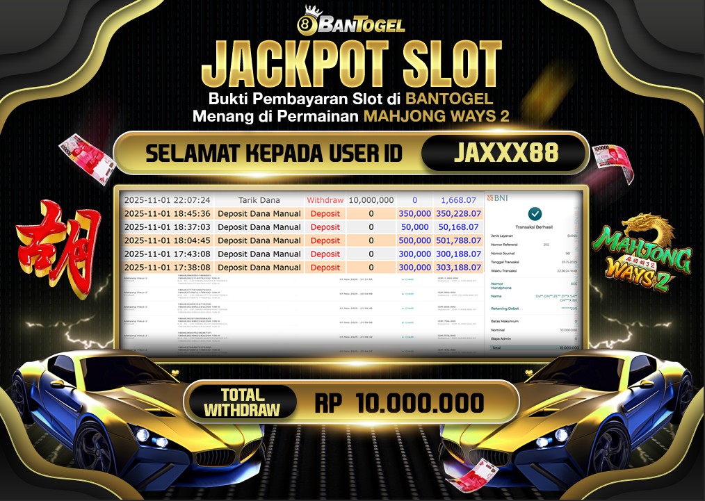 BUKTI JACKPOT LUNAS BANTOGEL