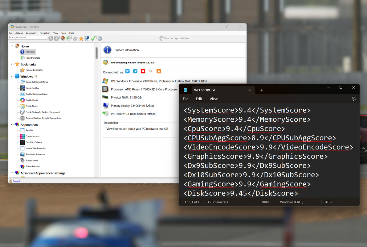 WEI 7800X3D-RTX4080S