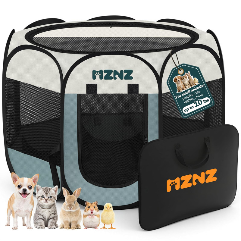 MZNZ Portable Pop-Up Dog Cat Small Animal Playpen Outdoor Shelter