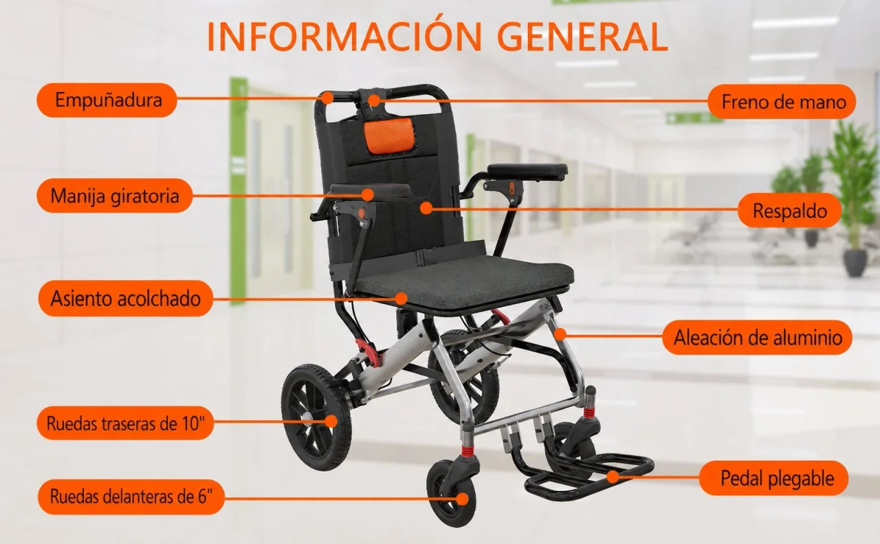 Silla de Ruedas Plegable Ligera FOLDAVIA