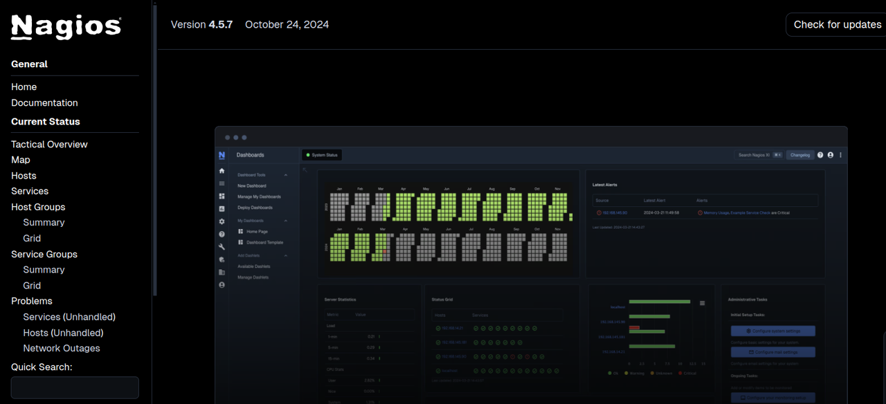 Access The Main Nagios Web Dashboard Interface
