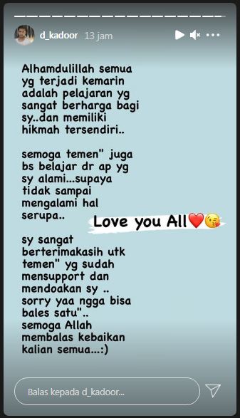 Selebgram Abdul Kadir kembali aktif di Instagram dan ucap terima kasih untuk semua yang telah mendukungnya