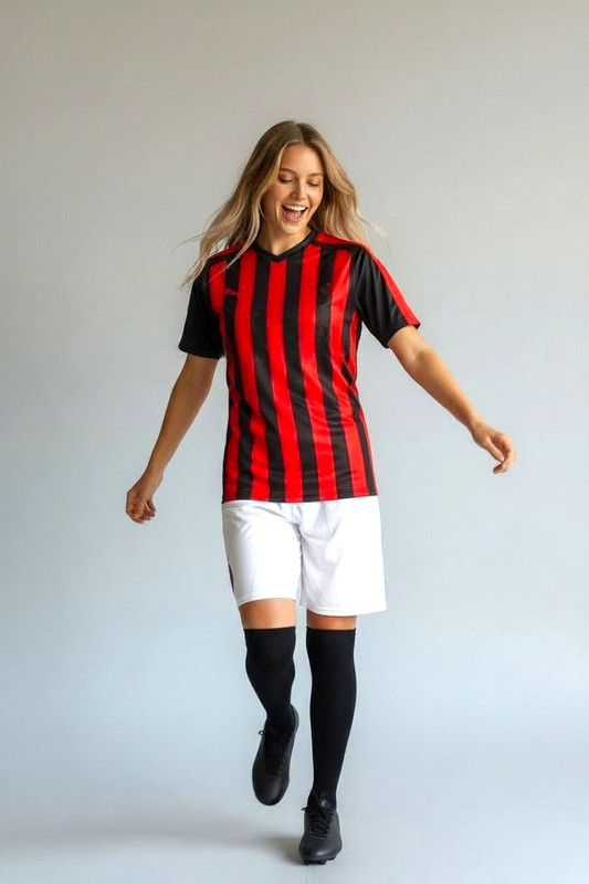 Elite Striped Soccer Set – Red & Black Edition