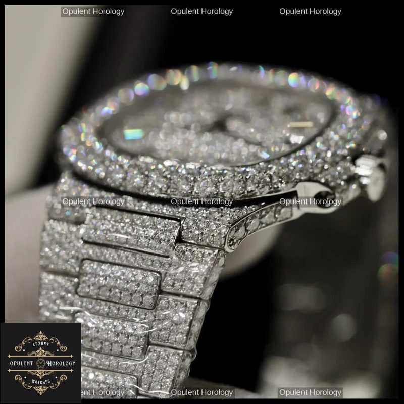 Patek Philippe Nautilus 5719 – Full Diamond / Moissanite 40 mm Luxury Watch - Super Clone