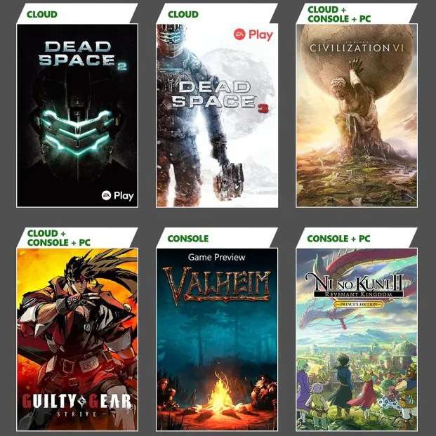 Próximamente en Xbox Game Pass: Guilty Gear -Strive-, Dead Space 2 y 3, Sid Meier's Civilization 6, Valheim y más 
