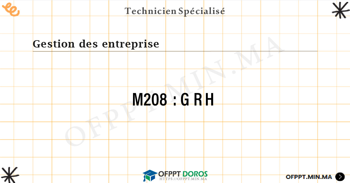 Sommaire détaillé du cours GRH M208 OFPPT - Structure du module