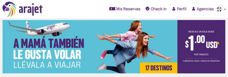 Arajet: Vuelo redondo MEX (NLU) - República Dominicana | Ejemplo del 10 al 17 de Septiembre 2023