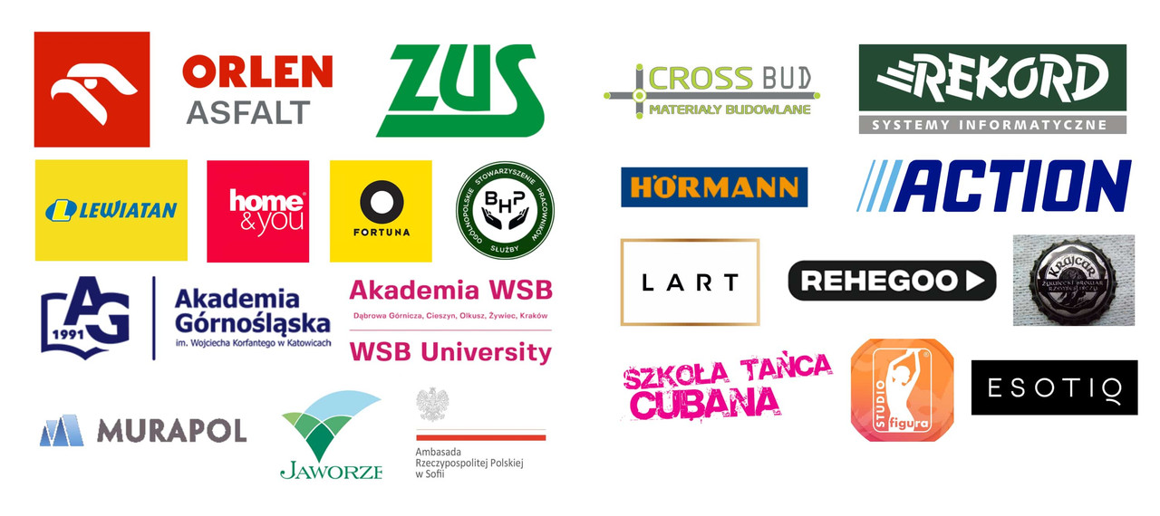 Logotypy firm obsługiwanych przez Anetę Gawlas