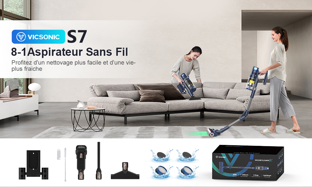 Test Du VersLife S7PLUS : Aspirateur Balai 2 En 1 Puissant Et Sans Fil