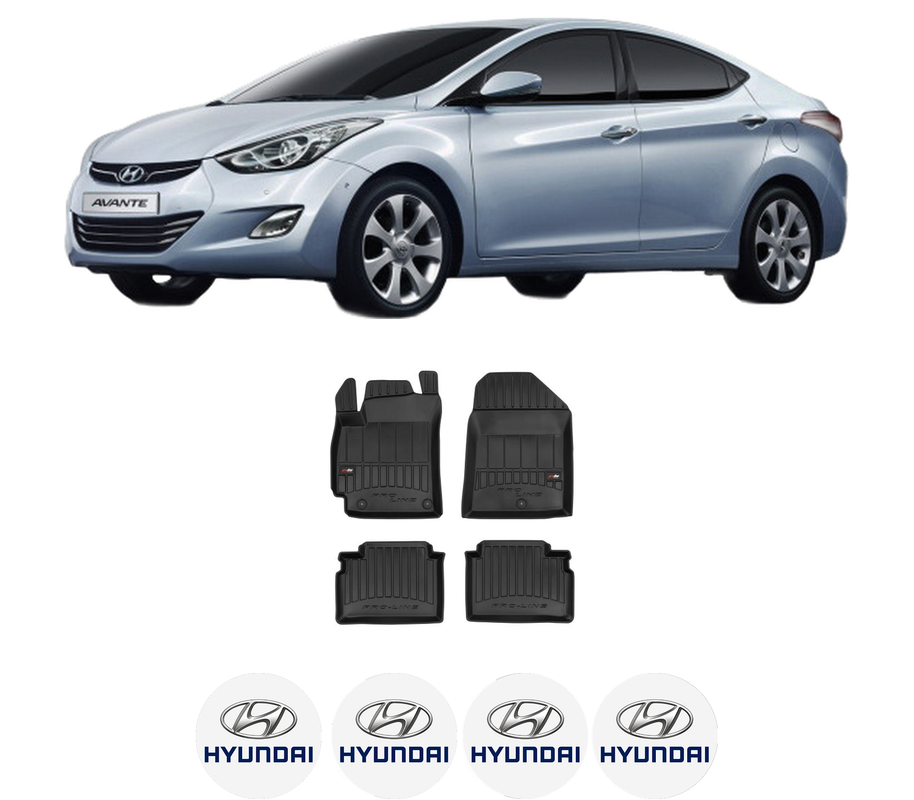 Set covorase presuri HYUNDAI ELANTRA V Saloon (MD, UD) din 2010-2016, auto, din cauciuc thermoplastic, 4 Stickere auto cu HYUNDAI