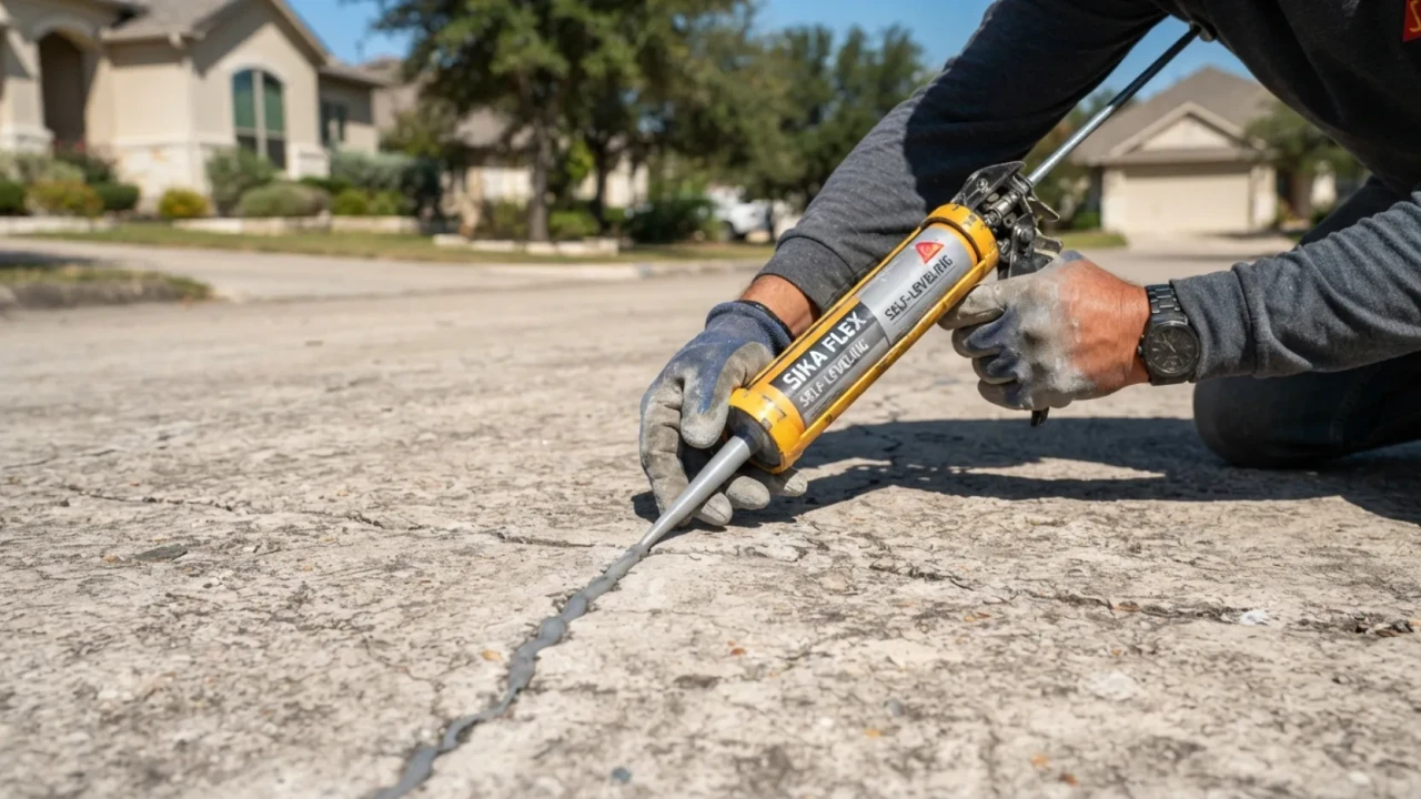 Concrete driveway crack types San Antonio repair