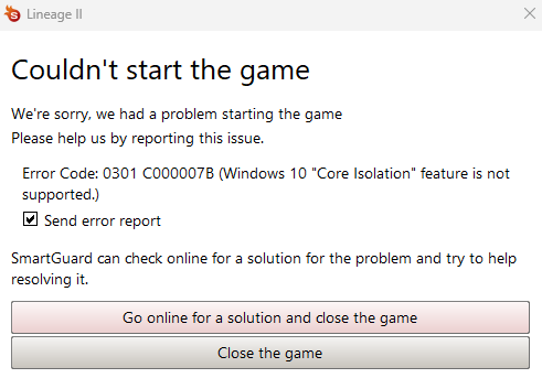 Smartguard error 000