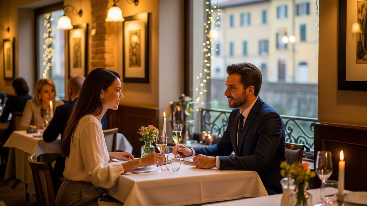 Романтический ужин в итальянском ресторане