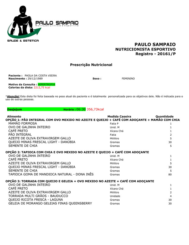PLANO ALIMENTAR PAOLA DA COSTA VIEIRA 22.02.2018 - Página 1