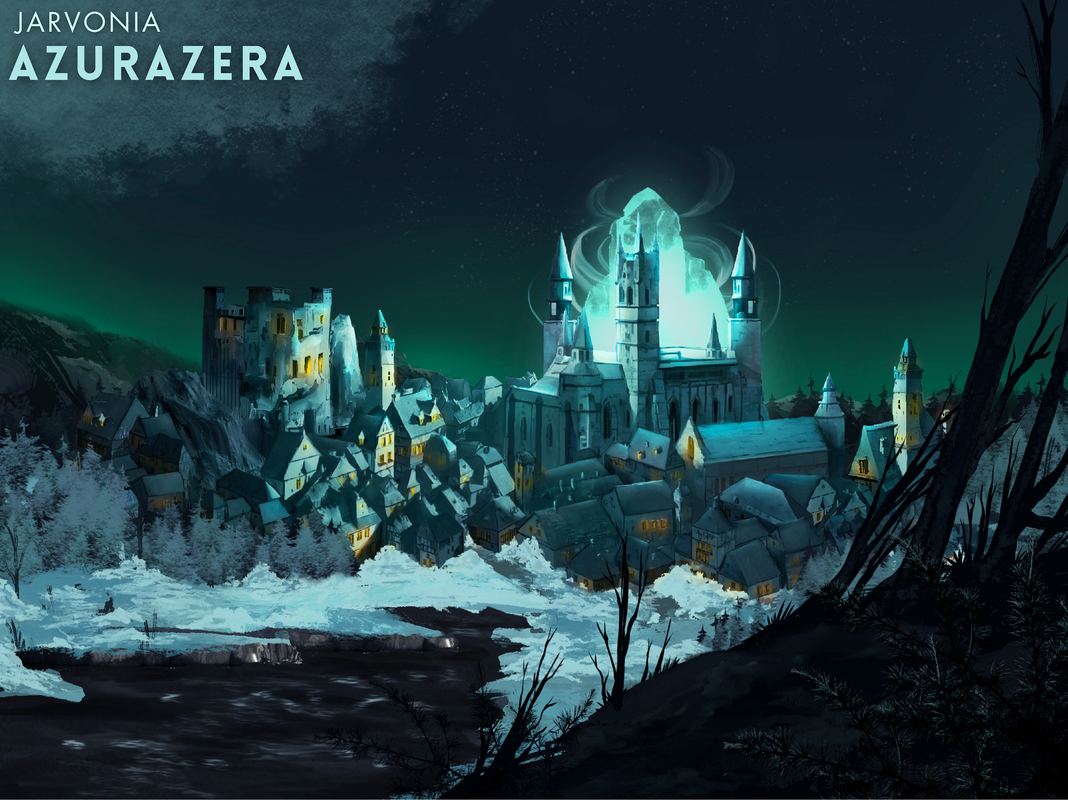 Splash/concept art created by Sorgo for Jarvonia’s religious capital, Azurazera