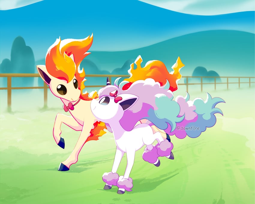 galarian-ponyta-and-ponyta-pokemon-drawn