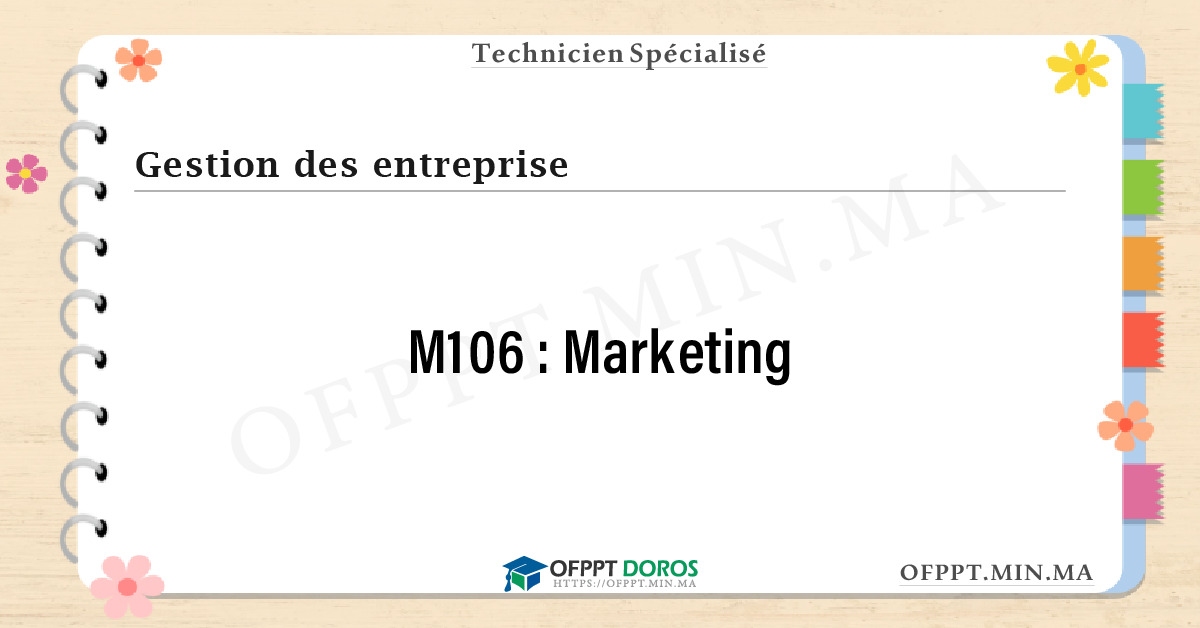 Sommaire détaillé du cours Marketing M106 OFPPT - Structure du module