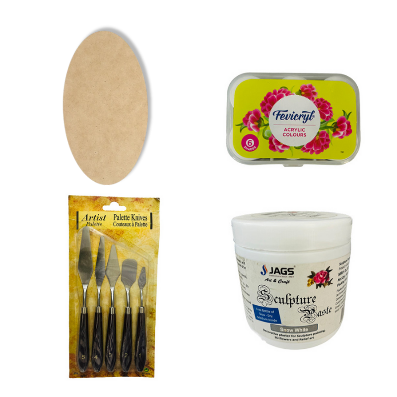 Penkraft Sculpture Paste Art on Wall Décor DIY Kit | Complete DIY Craft Kit for Beginners & Hobby Artists