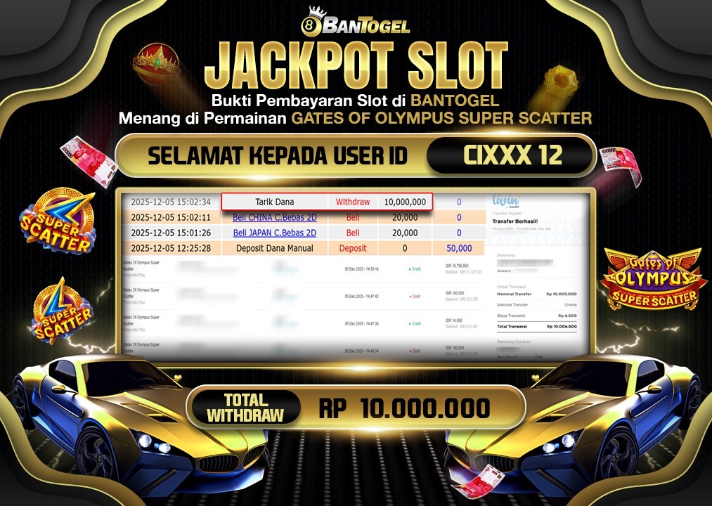 BUKTI JACKPOT LUNAS BANTOGEL