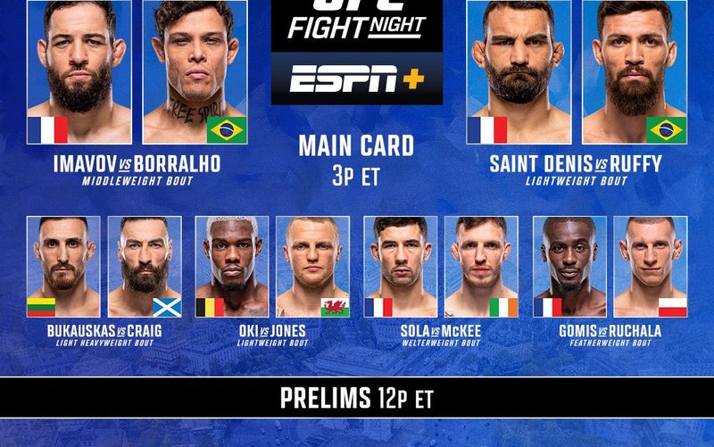 Резултати от UFC Fight Night: Имавов-Борало