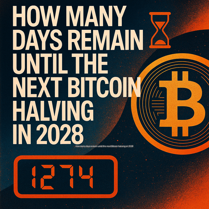 How many days remain until the next Bitcoin halving in 2028