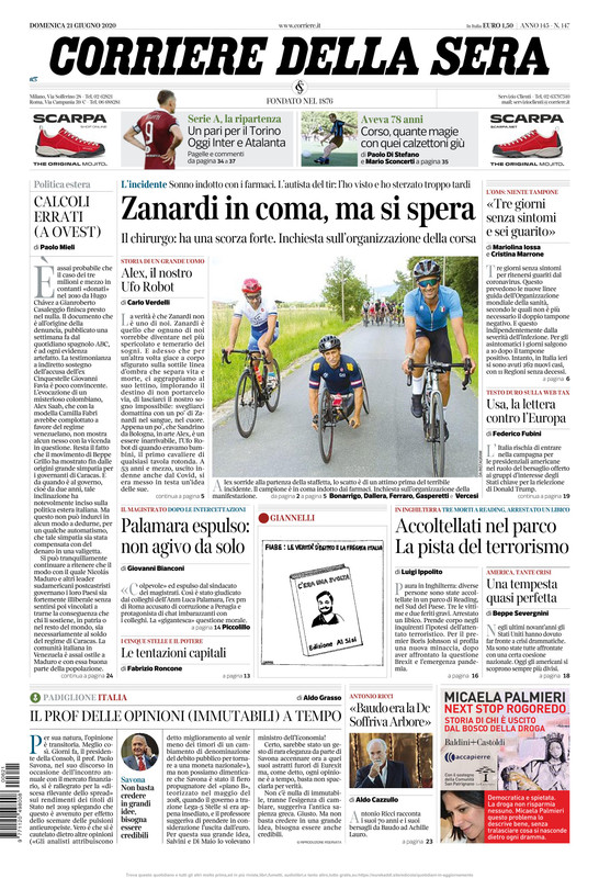 Corriere della Sera 21 Giugno 2020