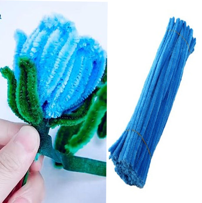  LimpiaPipas para floristería Chelines Gamuzados Azul Claro 