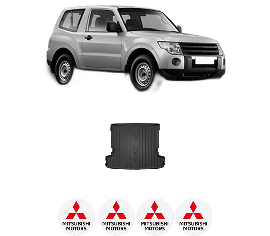 Tavita Portbagaj MITSUBISHI PAJERO IV (V8_W, V9_W) din 2006-2016, Protectie Portbagaj Auto, 4x Stickere auto cu MITSUBISHI