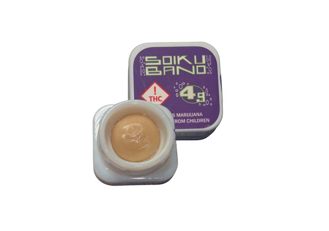 Buy Soiku Bano cold cure live rosin 3.5g jar at BayFarmz. Premium solventless rosin from fresh-frozen flower and ice water hash. Terpy strains like Blockberry, RS11, Dunk Envy. Creamy texture for dabbing. Nationwide delivery.