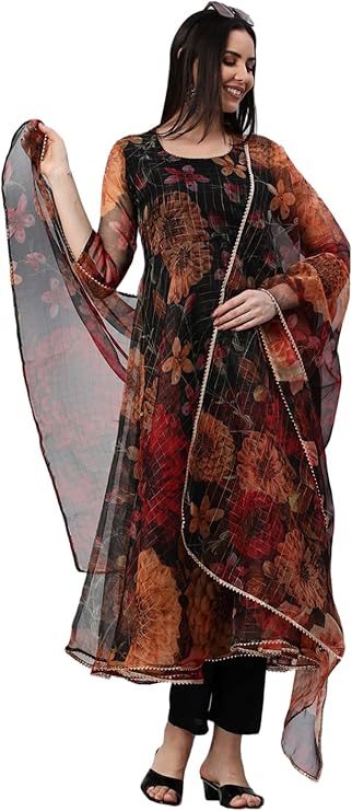 ANNI DESIGNER Women's Georgette Anarkali Kurta