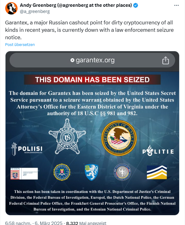 Garantex Beschlagnahme