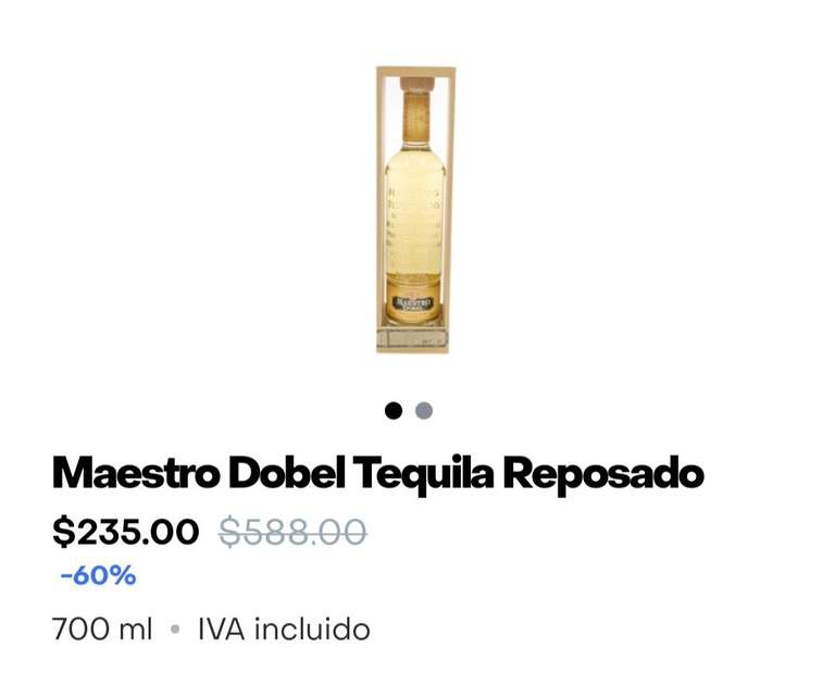 Rappi: Maestro Dobel Tequila Reposado 60% de descuento 
