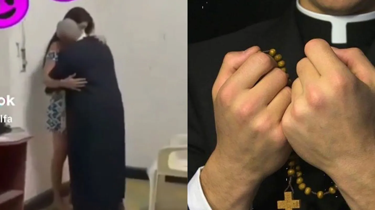Sacerdote es captado besando a una mujer en la iglesia y se hace viral