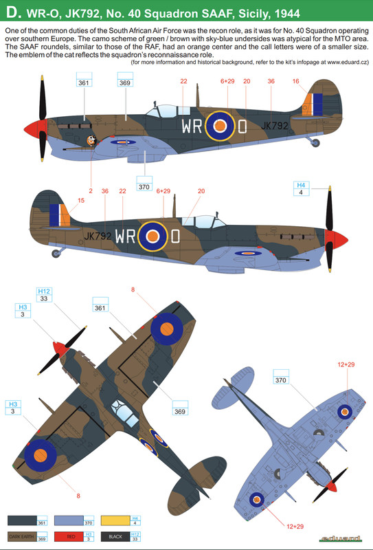 Spitfire Mk Vc Trop SAAF 40Sqn WRO JK792 Sicily 1944 profile by Eduard 0B