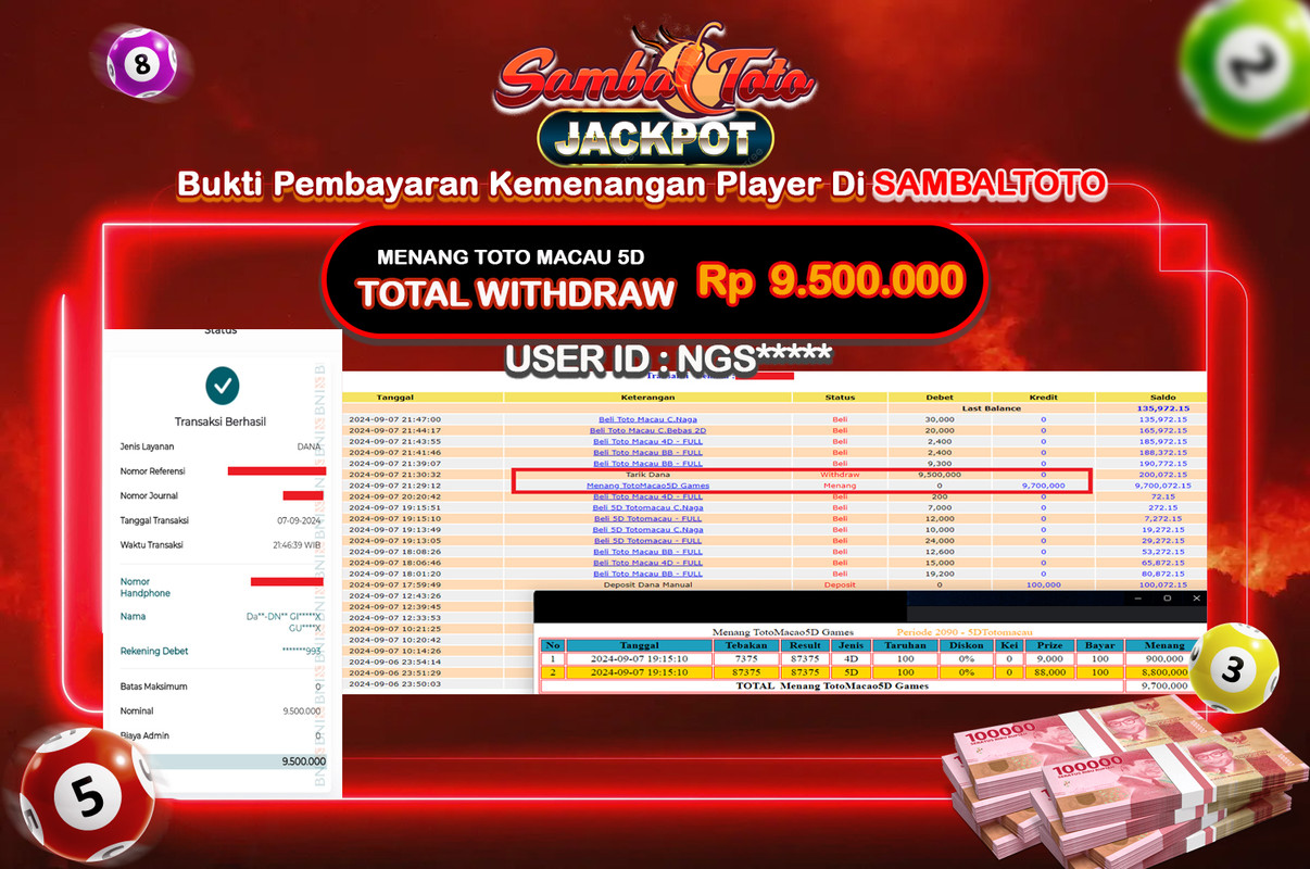 Bukti JP ( 07 September 2024 ) Lunas Rp 9.500.000,-