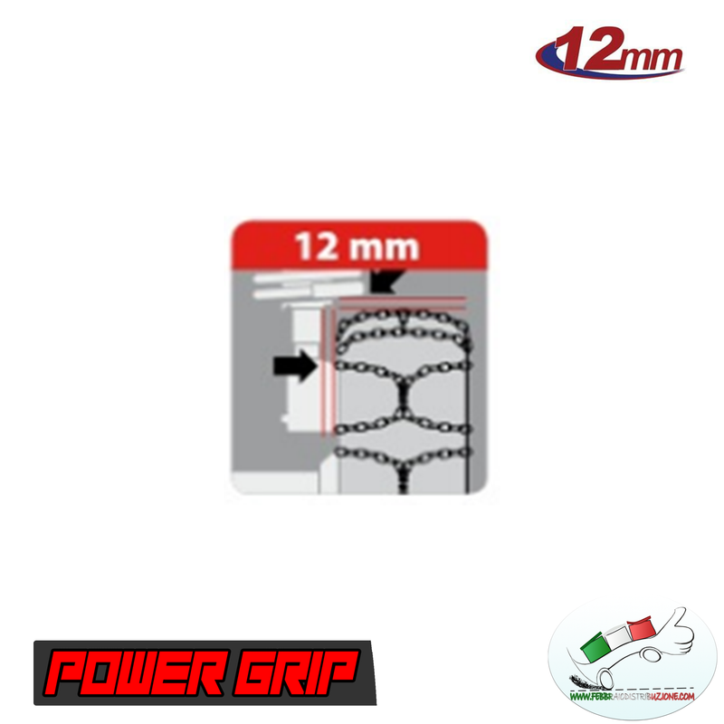 Catene Neve 12mm Gr. 100 per pneumatici 205/75r15 Lada Niva - Foto 4 di 7
