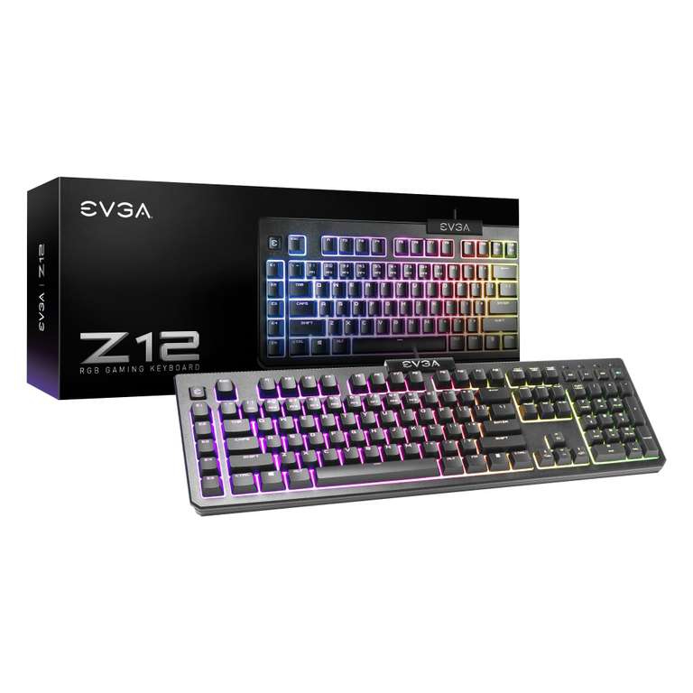 CyberPuerta: Teclado Gamer EVGA Z12 RGB, Teclado Mecánico, Cherry MX RGB, Alámbrico, USB, Negro (Español)