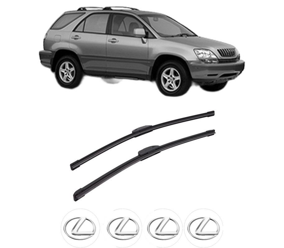 Set stergatoare auto LEXUS RX (MCU15) din 1998-2003, pentru parbriz auto, 2 bucati, Bosch Aerotwin Retrofit, din cauciuc siliconat rezistent, 4 Stickere Auto LEXUS