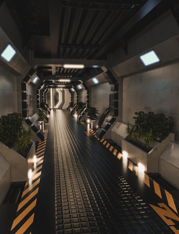 Modular Scifi Hallway Modular Scifi Hallway