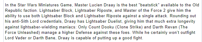 Upscales from Lucien Draay who could challenge Darth Vader