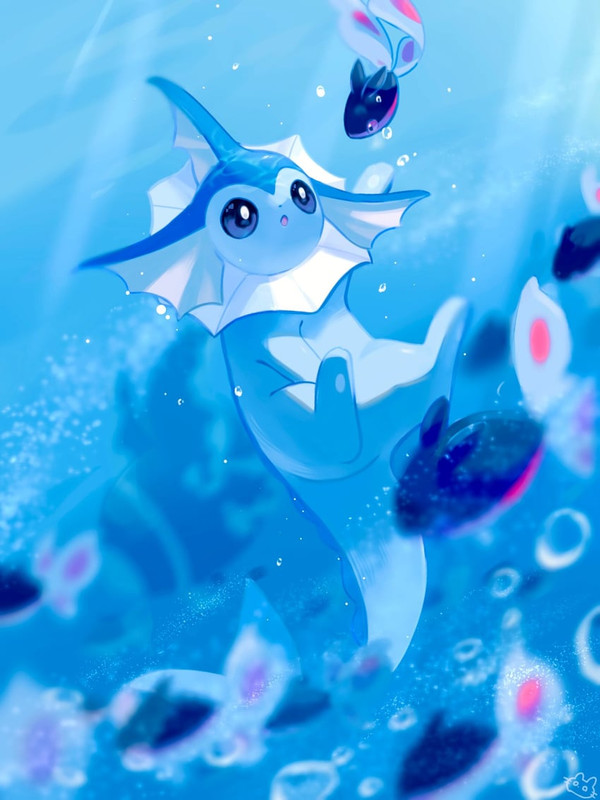 vaporeon-finneon-and-lumineon-pokemon-dr