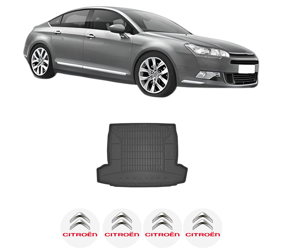 Tavita Portbagaj CITROEN C5 III (RD_) din 2008-2017, Protectie Portbagaj Auto, 4x Stickere auto cu CITROEN