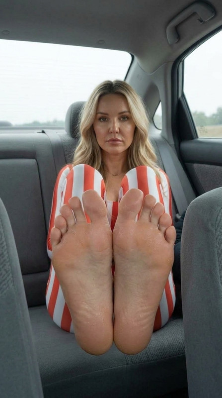 Woman shows soles to camera 20260926120801