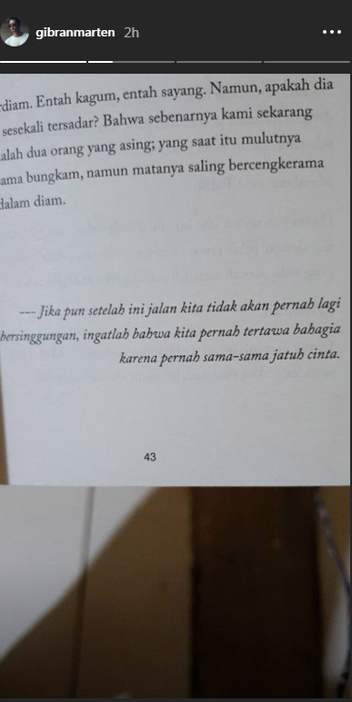 Postingan Gibran Marten