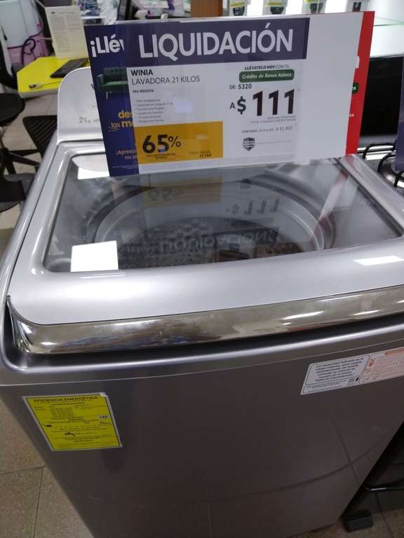 Salinas y Rocha Tuxpan: Lavadora Automática Winia DWF-DB1B421ASLS1 21Kg Silver Claro