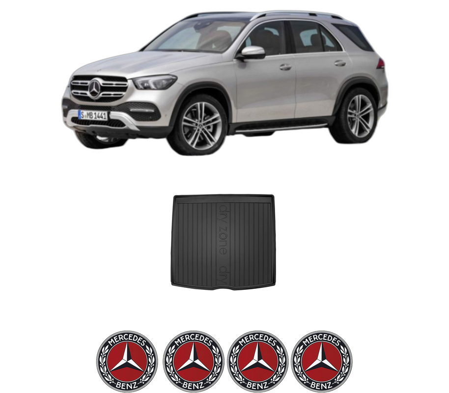 Tavita Portbagaj MERCEDES-BENZ GLE (V167) din 2018-2023, Protectie Portbagaj Auto, 4x Stickere auto cu MERCEDES-BENZ