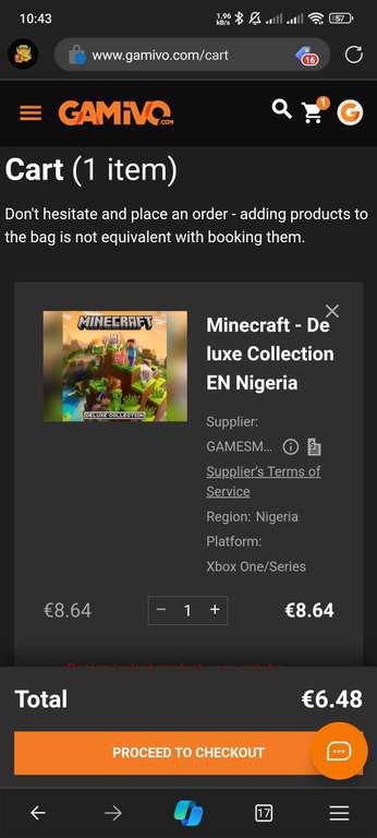 Gamivo: Minecraft deluxe edition xbox VPN nigeria 
