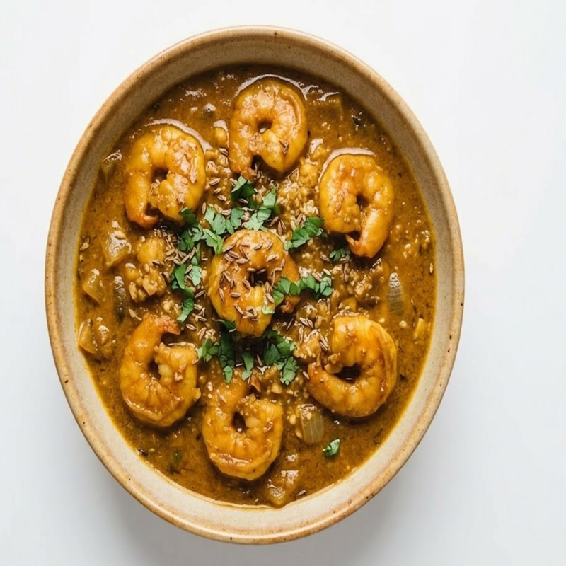 Curry tradicional de langostinos