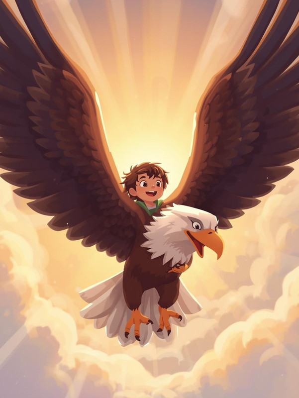 Eagle carrying boy